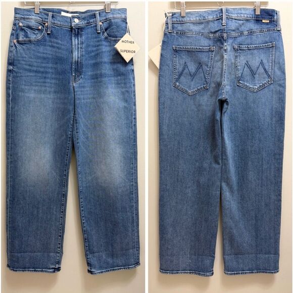 NWT Mother Superior The Dodge Flood Cuff Denim Jean in Toil and Trouble Size 30 - Picture 3 of 9